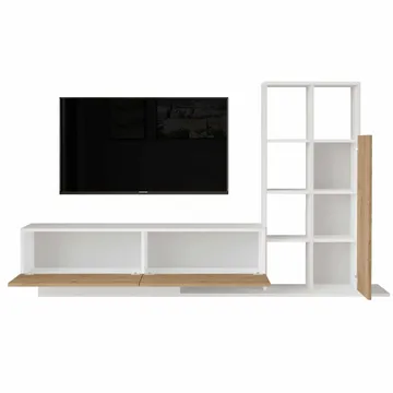 Tavren TV-bänk 201,2x123,6x29,5 cm - Naturlig och vit - Möbler - Vardagsrum - Tv-möbler & mediamöbler - Tv-bänkar