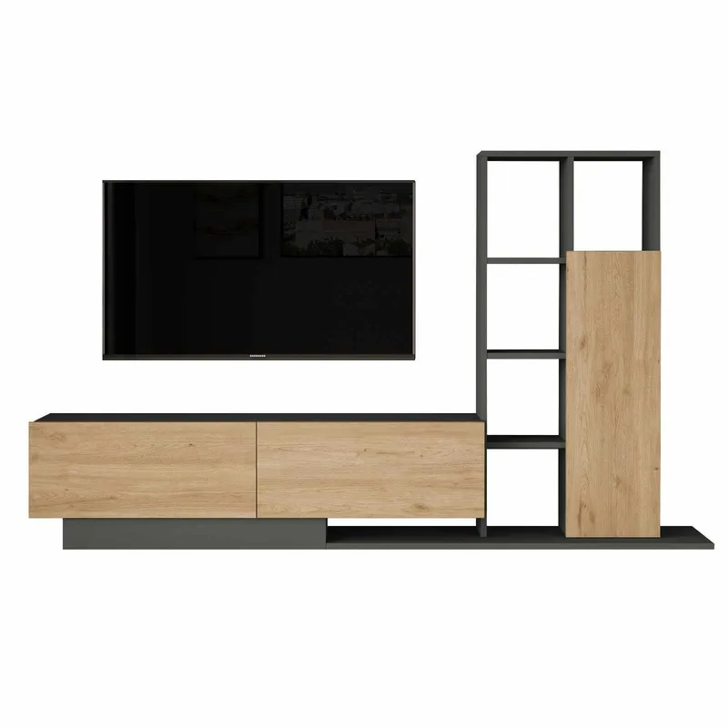 Tavren TV-bänk 201,2x123,6x29,5 cm, Naturlig/Antracit