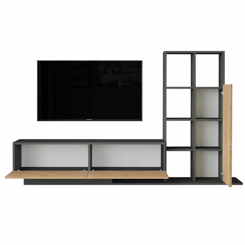 Tavren TV-bänk 201,2x123,6x29,5 cm - Naturlig/Antracit - Möbler - Vardagsrum - Tv-möbler & mediamöbler - Tv-skåp