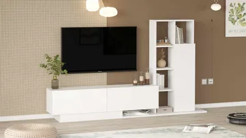 Tavren TV-bänk 201,2x123,6x29,5 cm - Vit - Möbler - Vardagsrum - Tv-möbler & mediamöbler - Tv-bänkar