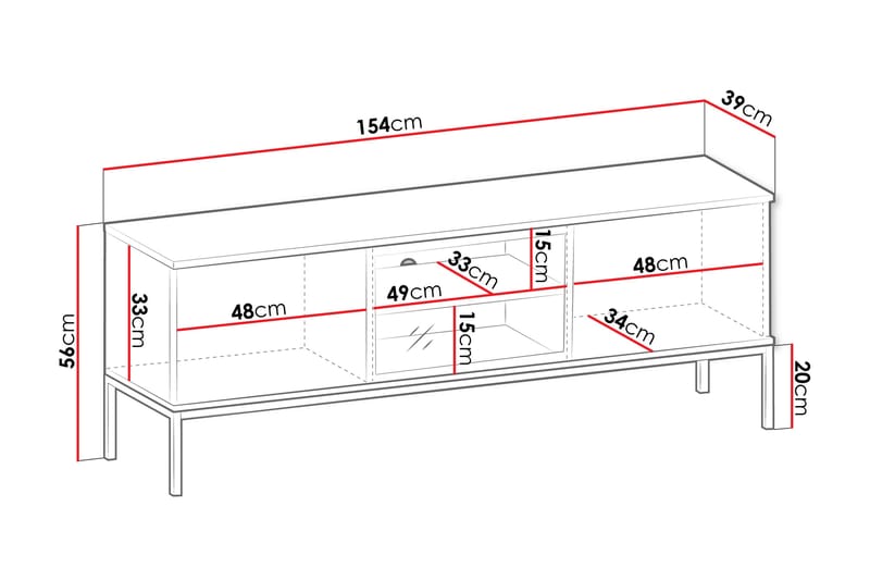 Tenorio Tv-bänk 154 cm - Beige - Möbler - Vardagsrum - Tv-möbler & mediamöbler - Tv-bänkar