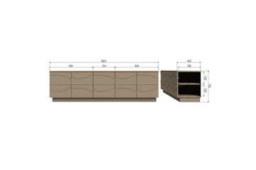 Teo Golvstående TV-bänk 180 cm med Förvaring i Målat Trä - Beige - Möbler - Vardagsrum - Tv-möbler & mediamöbler - Tv-bänkar