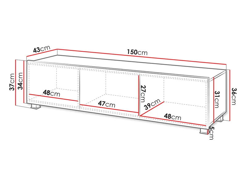 Tessan Tv-bänk 150 cm - brun - Möbler - Vardagsrum - Tv-möbler & mediamöbler - Tv-bänkar
