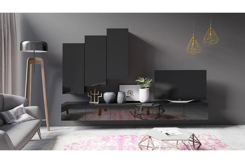 Tessan Tv-möbelset - Svart - Möbler - Vardagsrum - Tv-möbler & mediamöbler - Tv-möbelset