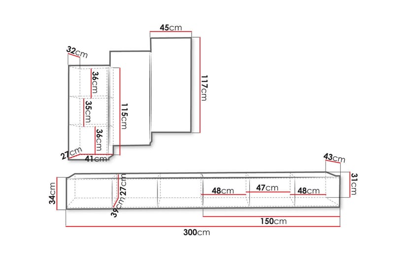 Tessan Tv-möbelset - Svart - Möbler - Vardagsrum - Tv-möbler & mediamöbler - Tv-möbelset