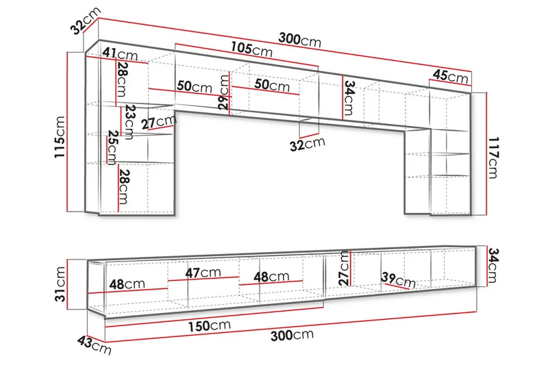 Tessan Tv-möbelset - Vit - Möbler - Vardagsrum - Tv-möbler & mediamöbler - Tv-möbelset