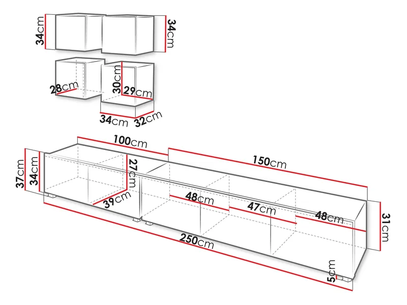 Tessan Tv väggenhet - brun - Möbler - Vardagsrum - Tv-möbler & mediamöbler - Tv-möbelset
