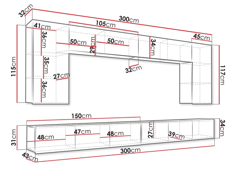 Tessan Tv väggenhet - brun - Möbler - Vardagsrum - Tv-möbler & mediamöbler - Tv-möbelset