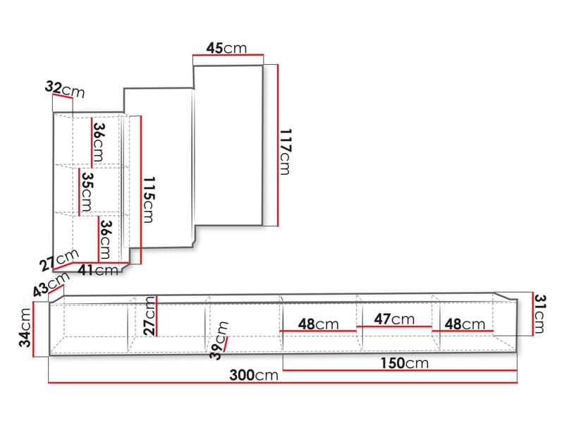 Tessan Tv väggenhet - brun - Möbler - Vardagsrum - Tv-möbler & mediamöbler - Tv-möbelset