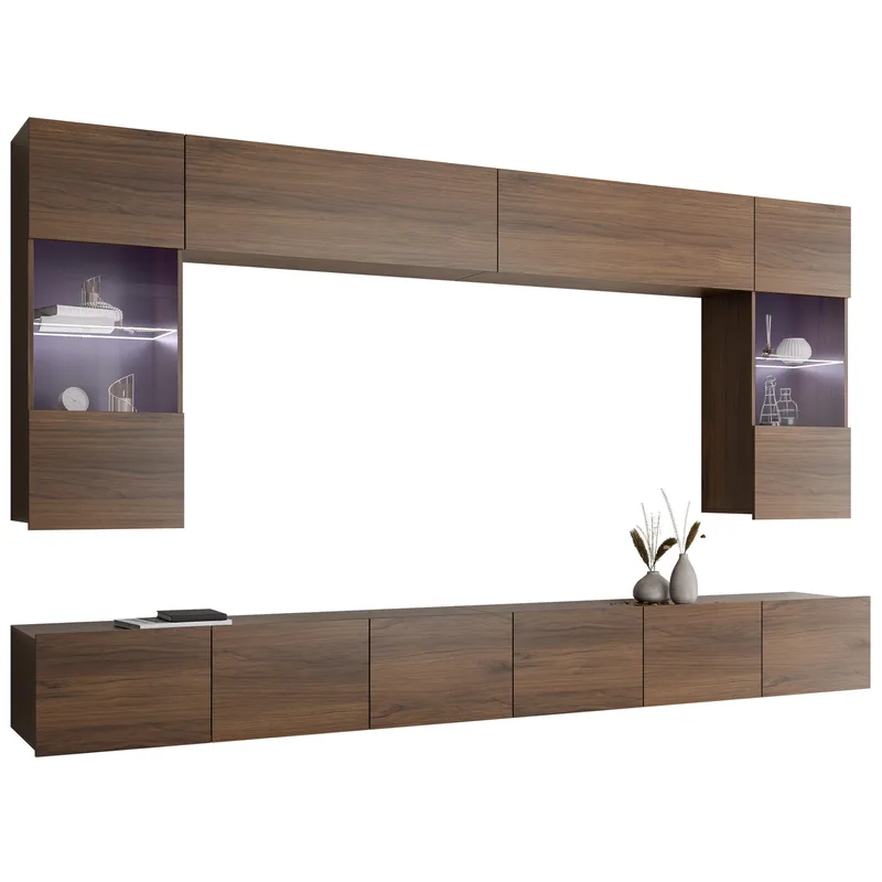 Tessan Tv väggenhet med LED-belysning, blå