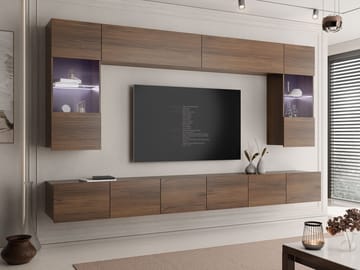 Tessan Tv väggenhet med LED-belysning - blå - Möbler - Vardagsrum - Tv-möbler & mediamöbler - Tv-möbelset