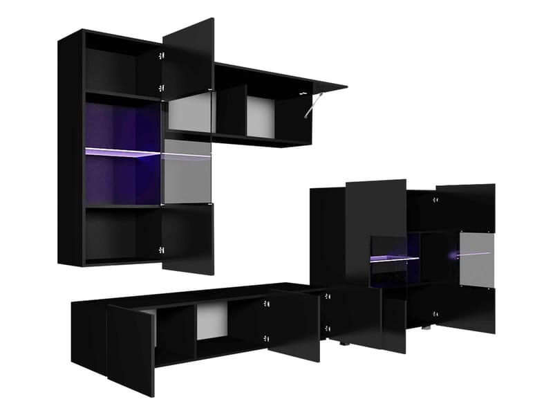 Tessan Tv väggenhet med LED-belysning - brun - Möbler - Vardagsrum - Tv-möbler & mediamöbler - Tv-möbelset