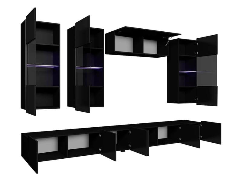 Tessan Tv väggenhet med LED-belysning - brun - Möbler - Vardagsrum - Tv-möbler & mediamöbler - Tv-möbelset