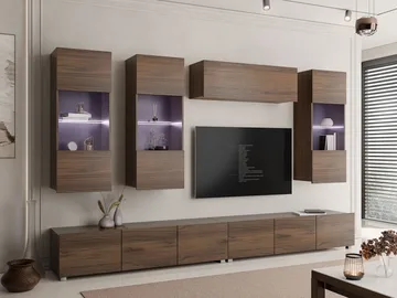 Tessan Tv väggenhet med LED-belysning - brun - Möbler - Vardagsrum - Tv-möbler & mediamöbler - Tv-möbelset