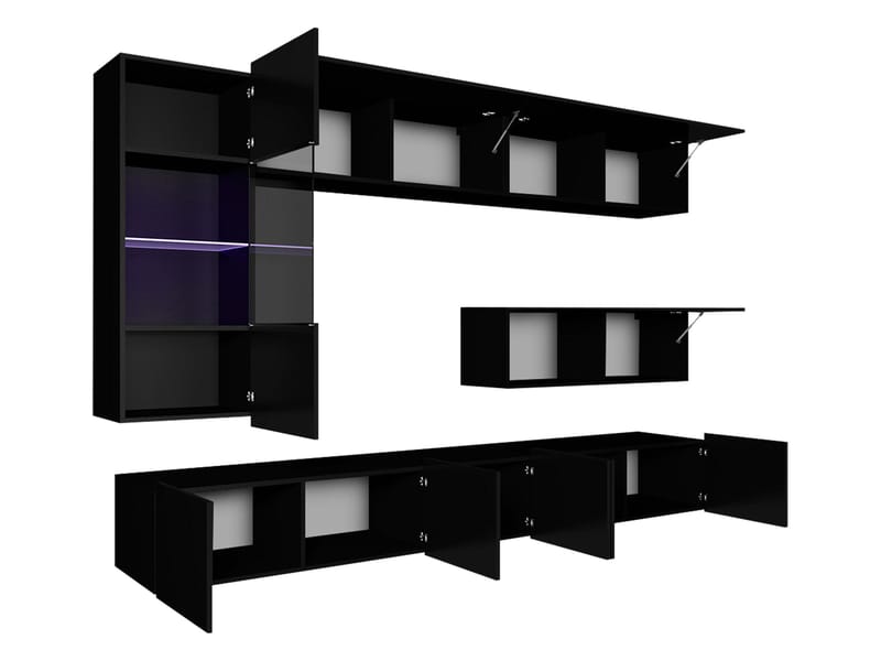 Tessan Tv väggenhet med LED-belysning - brun - Möbler - Vardagsrum - Tv-möbler & mediamöbler - Tv-möbelset