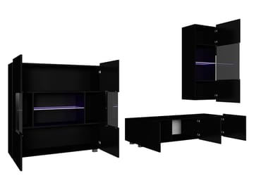 Tessan Tv väggenhet med LED-belysning - brun - Möbler - Vardagsrum - Tv-möbler & mediamöbler - Tv-möbelset