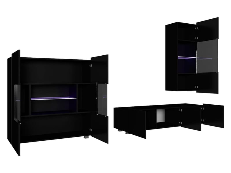 Tessan Tv väggenhet med LED-belysning - brun - Möbler - Vardagsrum - Tv-möbler & mediamöbler - Tv-möbelset