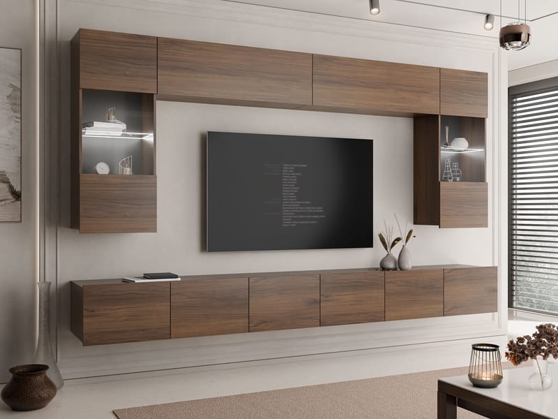 Tessan Tv väggenhet med LED-belysning - vit - Möbler - Vardagsrum - Tv-möbler & mediamöbler - Tv-möbelset