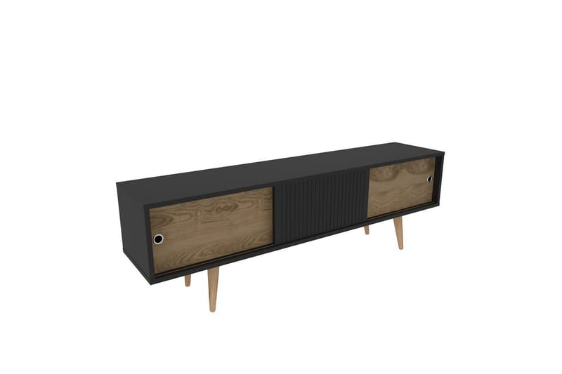 Ticoman Tv-bänk 160 cm - Mediumfärgat trä/Antracit - Möbler - Vardagsrum - Tv-möbler & mediamöbler - Tv-bänkar