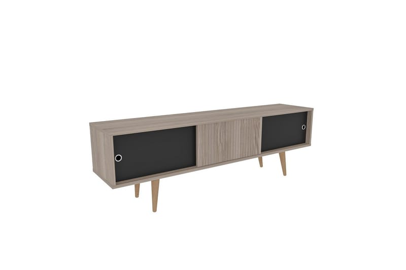 Ticoman Tv-bänk 160 cm - Svart/Mediumfärgat trä - Möbler - Vardagsrum - Tv-möbler & mediamöbler - Tv-bänkar