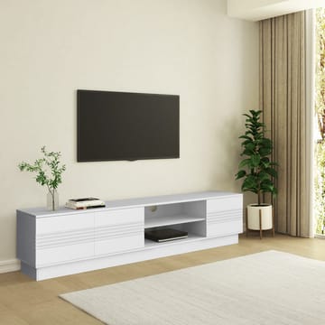 Toro Golvstående Tv Bänk 200 cm med Förvaring i Målat Trä - Vit - Möbler - Vardagsrum - Tv-möbler & mediamöbler - Tv-bänkar