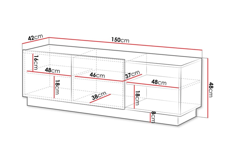 Torvalen Tv-bänk 150 cm - Svart - Möbler - Vardagsrum - Tv-möbler & mediamöbler - Tv-bänkar