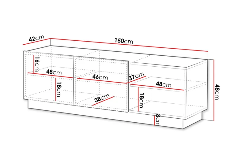Torvalen Tv-bänk 150 cm - Svart - Möbler - Vardagsrum - Tv-möbler & mediamöbler - Tv-bänkar