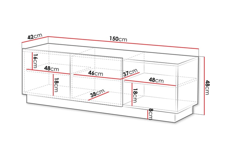 Torvalen Tv-bänk 150 cm - Vit - Möbler - Vardagsrum - Tv-möbler & mediamöbler - Tv-bänkar