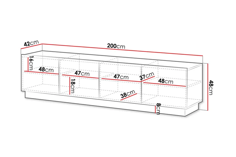 Torvalen Tv-bänk 200 cm - Vit - Möbler - Vardagsrum - Tv-möbler & mediamöbler - Tv-bänkar