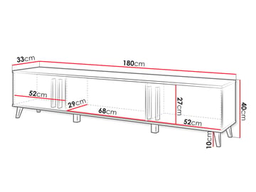 Torvos Tv-bänk 180 cm - Svart - Möbler - Vardagsrum - Tv-möbler & mediamöbler - Tv-bänkar
