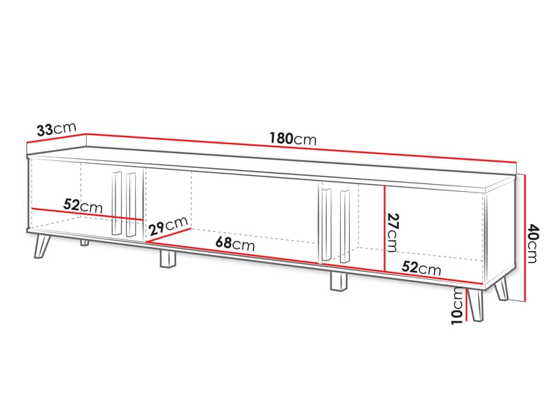 Torvos Tv-bänk 180 cm - Svart - Möbler - Vardagsrum - Tv-möbler & mediamöbler - Tv-bänkar