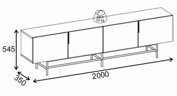 Truvia TV-bänk 200x55x35 cm - Antracit/Svart - Möbler - Vardagsrum - Tv-möbler & mediamöbler - Tv-bänkar