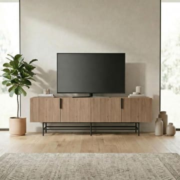 Truvia TV-bänk 200x55x35 cm - naturfärgad ek och svart - Möbler - Vardagsrum - Tv-möbler & mediamöbler - Tv-bänkar