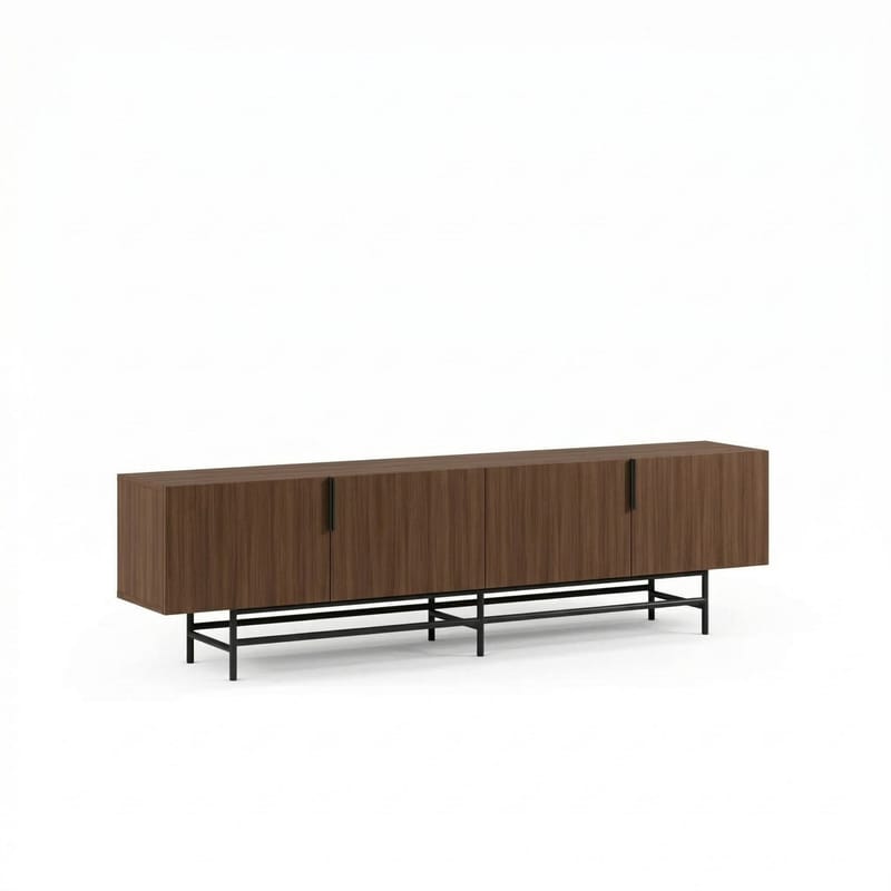 Truvia TV-bänk 200x55x35 cm - Valnöt och svart - Möbler - Vardagsrum - Tv-möbler & mediamöbler - Tv-bänkar