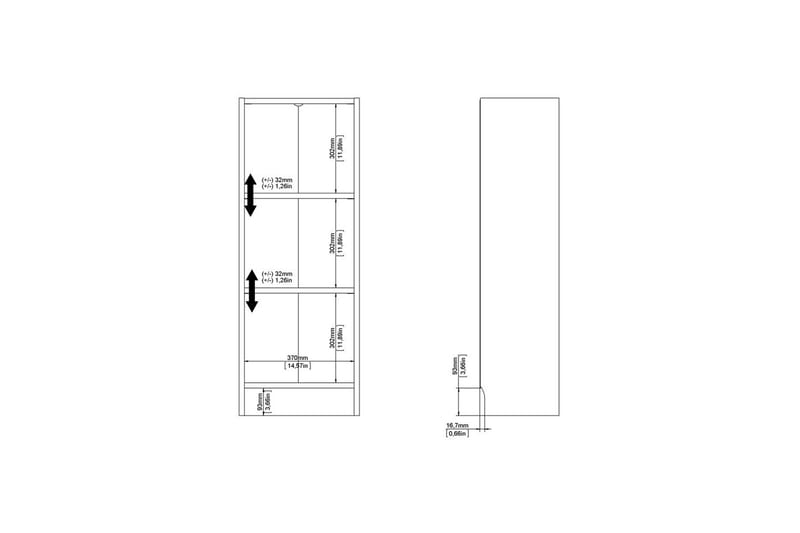 Trysil Bokhylla 107 cm - Vit - Förvaring - Hyllor - Bokhylla