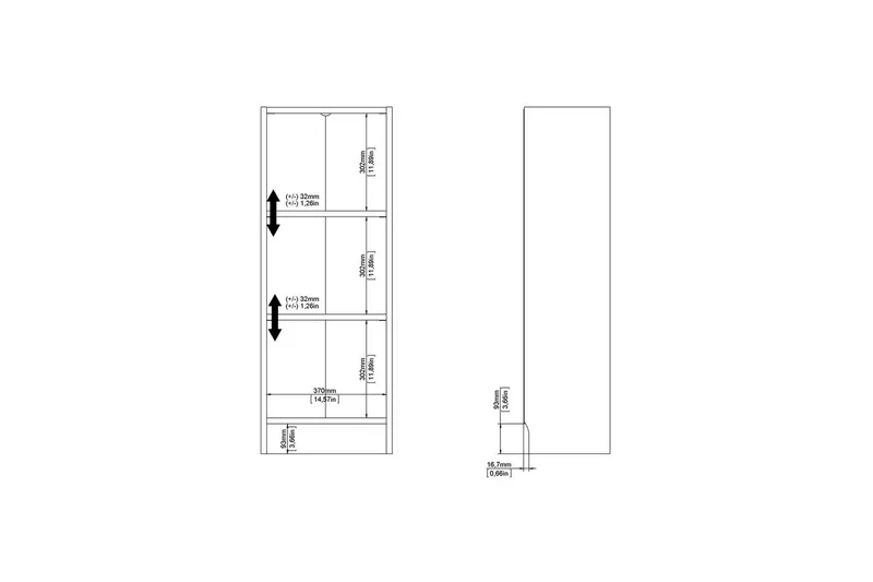 Trysil Bokhylla 107 cm - Vit - Förvaring - Hyllor - Bokhylla