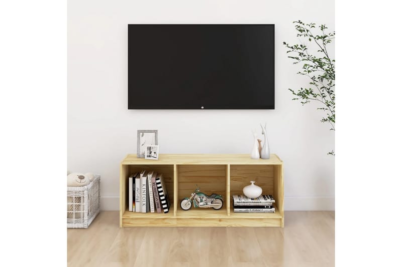 TV-bänk 104x33x41 cm massiv furu - Brun - Möbler - Vardagsrum - Tv-möbler & mediamöbler - Tv-bänkar
