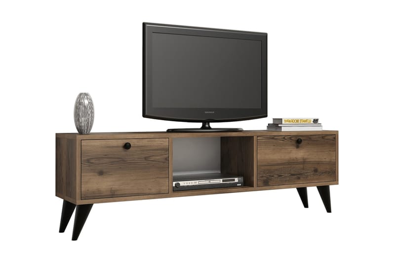 TV-BÄNK 138 cm Valnöt/Svart - Tv-bänkar