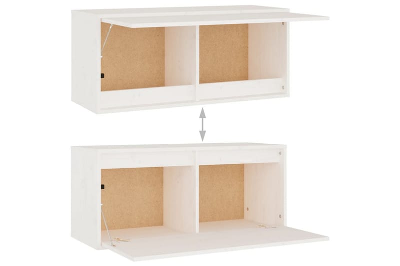Tv-bänk 8 delar vit massiv furu - Vit - Möbler - Vardagsrum - Tv-möbler & mediamöbler - Tv-bänkar