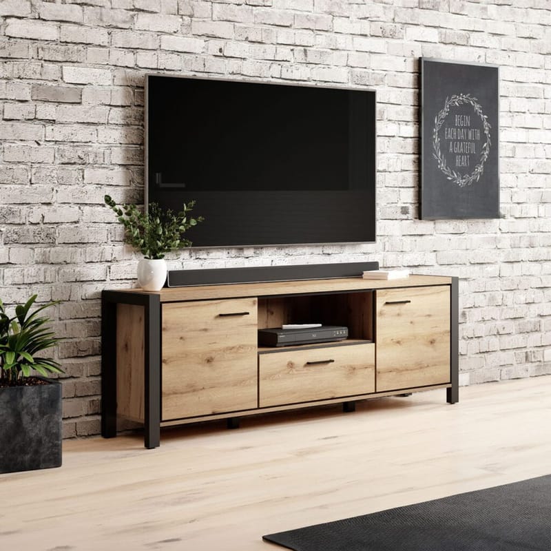 Tv-bänk Aktiv 2 dörrar 1 låda - 180 cm - Möbler - Vardagsrum - Tv-möbler & mediamöbler - Tv-bänkar