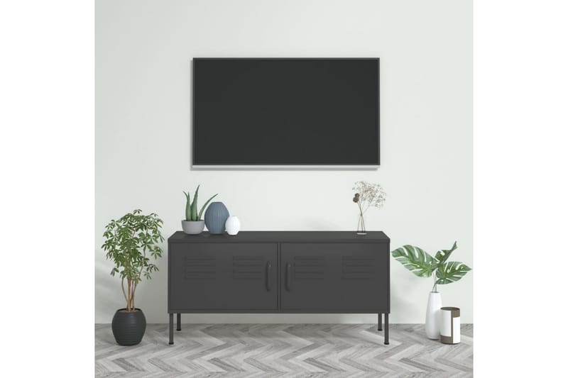 Tv-bänk antracit 105x35x50 cm stål - Grå - Möbler - Vardagsrum - Tv-möbler & mediamöbler - Tv-bänkar