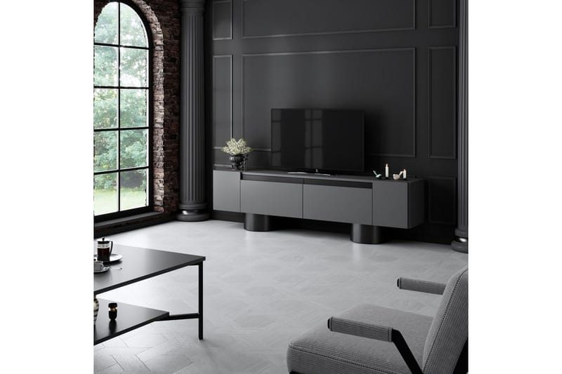 TV-bänk Antracit / Svart - Antracit / Svart - Möbler - Vardagsrum - Tv-möbler & mediamöbler - Tv-bänkar