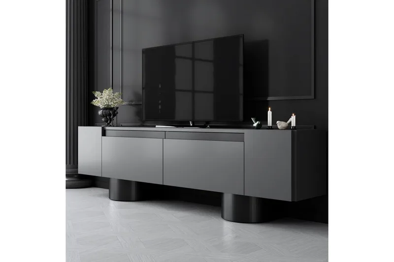 TV-bänk Antracit / Svart - Antracit / Svart - Möbler - Vardagsrum - Tv-möbler & mediamöbler - Tv-bänkar