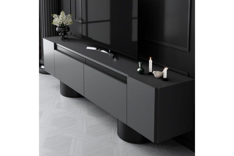 TV-bänk Antracit / Svart - Antracit / Svart - Möbler - Vardagsrum - Tv-möbler & mediamöbler - Tv-bänkar