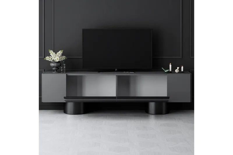 TV-bänk Antracit / Svart - Antracit / Svart - Möbler - Vardagsrum - Tv-möbler & mediamöbler - Tv-bänkar