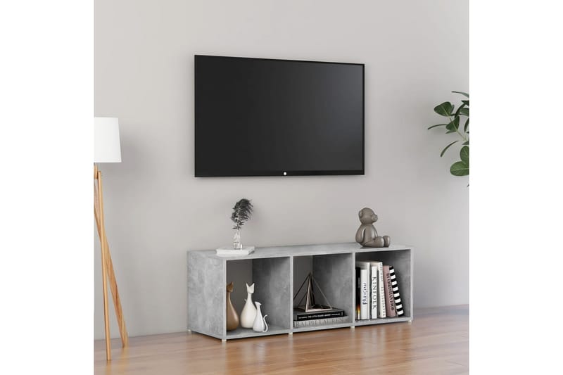 TV-bänk betonggrå 107x35x37 cm spånskiva - Grå - Möbler - Vardagsrum - Tv-möbler & mediamöbler - Tv-bänkar