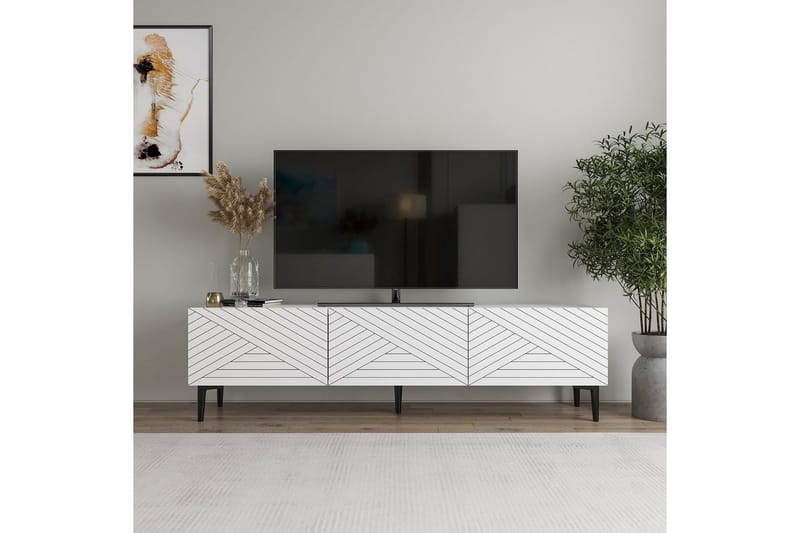 TV-bänk Botswana Vit - Vit - Möbler - Vardagsrum - Tv-möbler & mediamöbler - Tv-bänkar