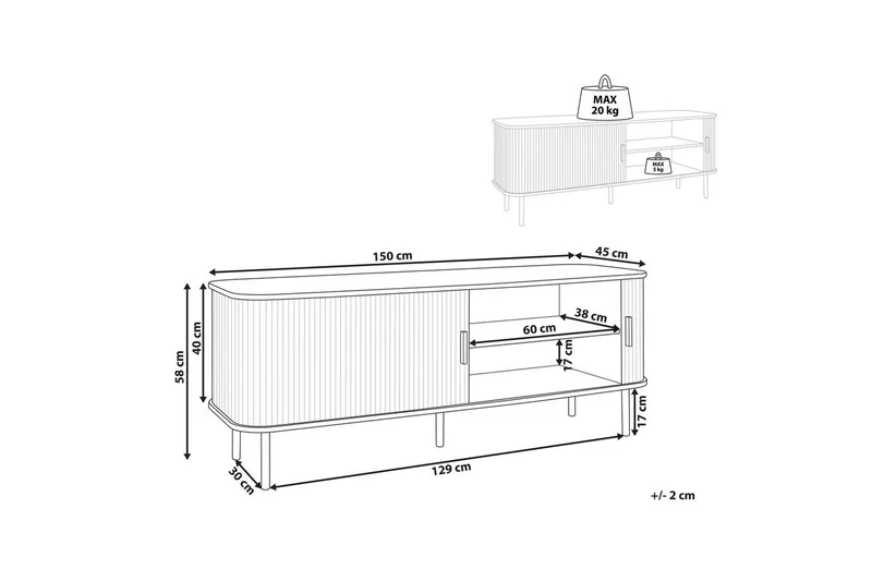 TV-bänk Bradley - Möbler - Vardagsrum - Tv-möbler & mediamöbler - Tv-bänkar