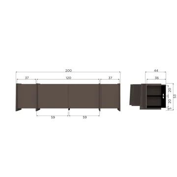 Tv-bänk Brock 200 cm - Mellanbrun - Möbler - Vardagsrum - Tv-möbler & mediamöbler - Tv-bänkar