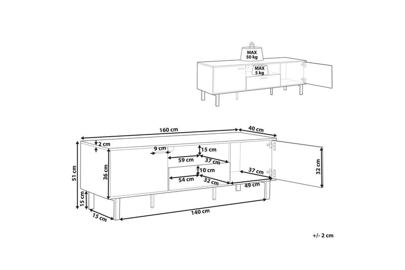 TV-bänk Claremont - Möbler - Vardagsrum - Tv-möbler & mediamöbler - Tv-bänkar